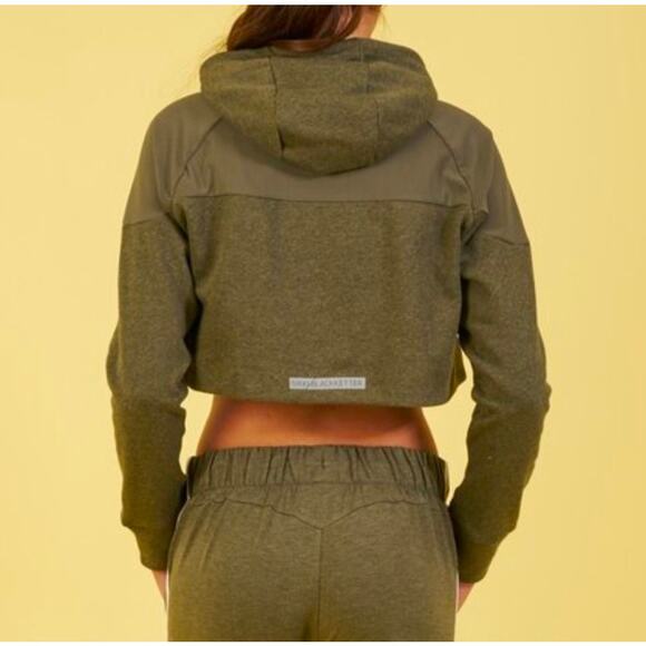 Gymshark Nikki Blackketter Cropped Olive Green Hoodie - Picture 2 of 7